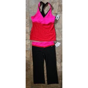 Victoria’s Secret VSX Sexy Sport Tank Top & pants Size Lg Regular Hot Pink Black